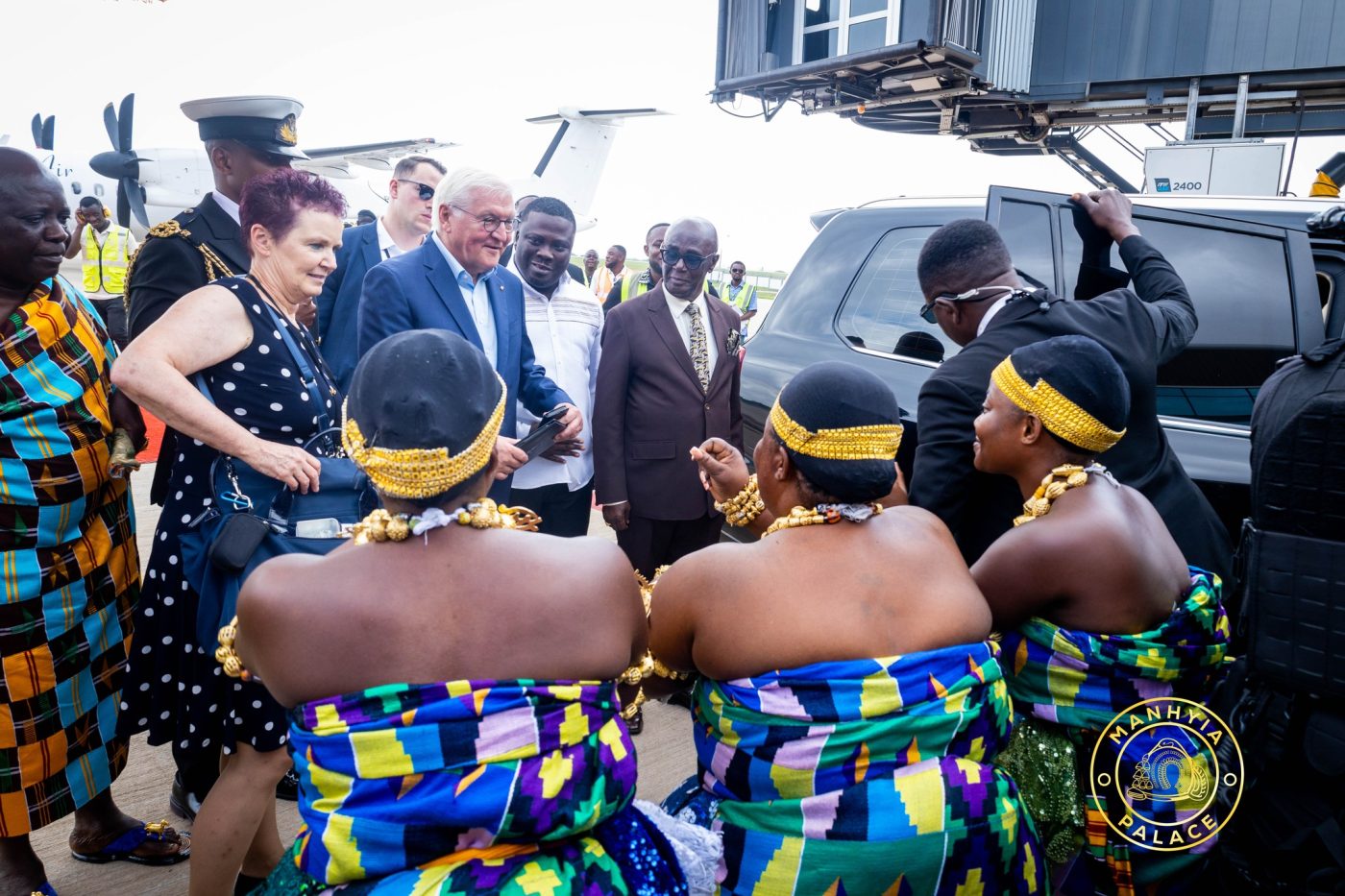 Asanteman Treats German President to a Royal Welcome at Prempeh I Airport
