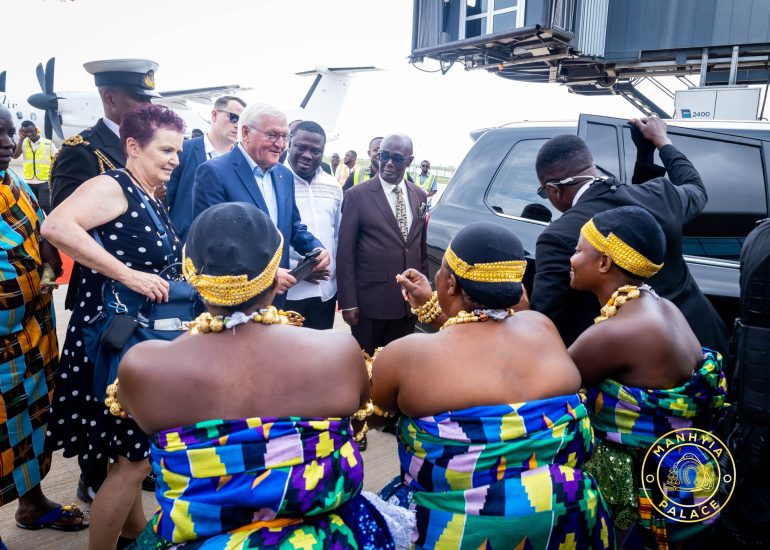 Asanteman Treats German President to a Royal Welcome at Prempeh I Airport