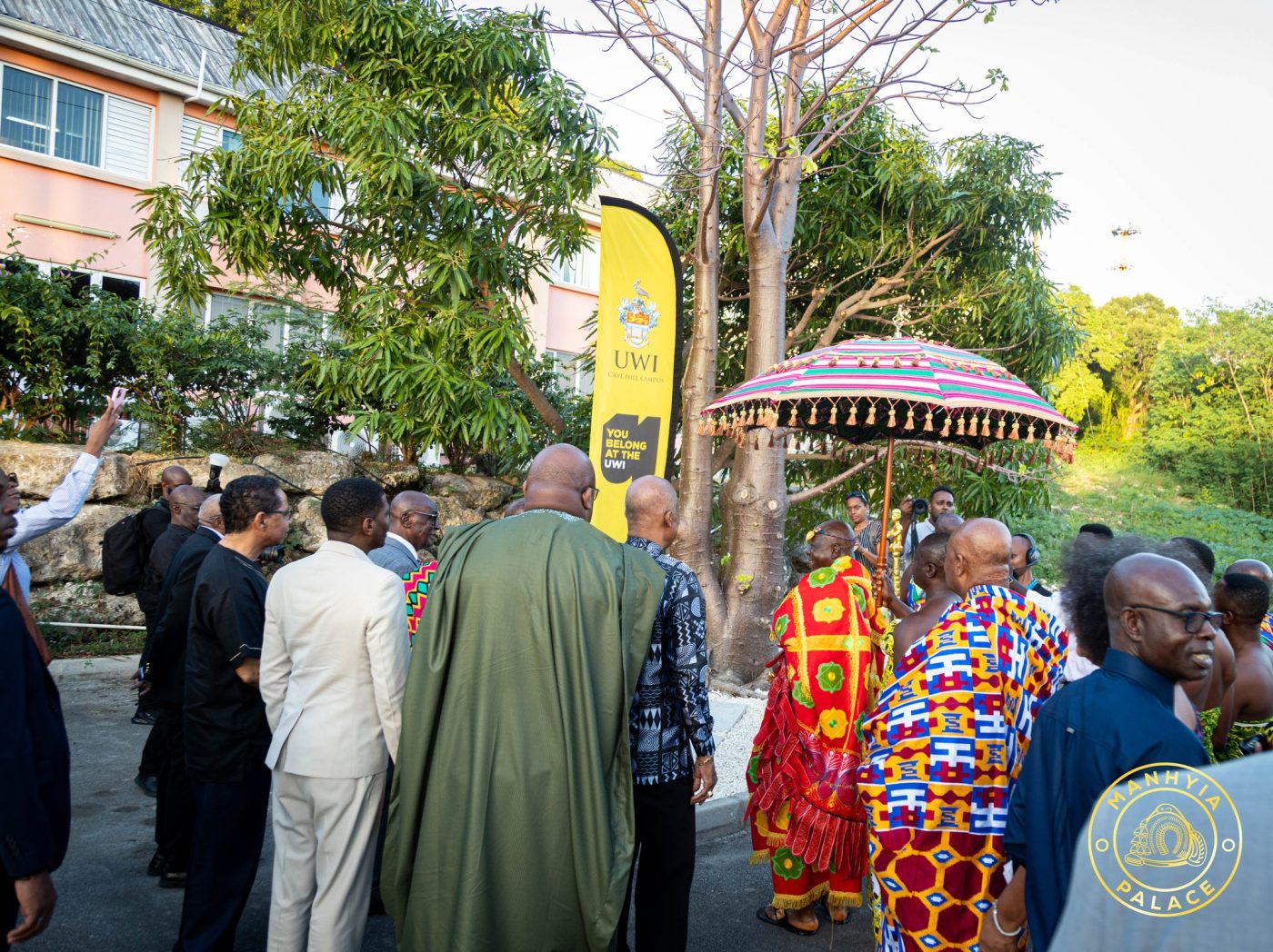 Asantehene Inspects 17-Year-Old Baobab Tree He Planted in Barbados
