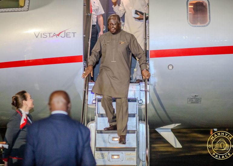 Otumfuo Returns to Ghana after Barbados, Suriname Visits