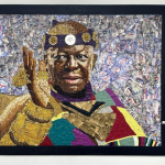 Collage Portrait of Otumfuo Osei Tutu II Displayed in Iconic Block at Barbados University