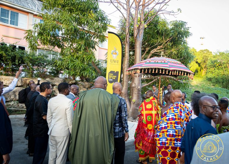Asantehene Inspects 17-Year-Old Baobab Tree He Planted in Barbados